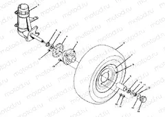 FRONT WHEEL ASSEMBLY TRAIL BOSS (4919771977015A) | FRONT WHEEL ASSEMBLY TRAIL BOSS (4919771977015A)