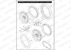 FRONT WHEEL, LACED & PROFILE LACED - 883/C/L, 1200C/N/R