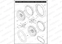 FRONT WHEEL, LACED & PROFILE LACED - 883C/L/R, 1200C/N/L/X