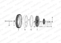 Front wheel with spokes