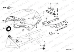 Fuel tank/attaching parts