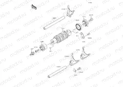 Gear Change Drum & Shift Forks