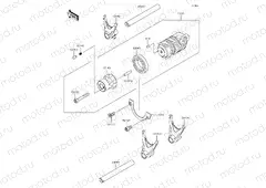 Gear Change Drum & Shift Forks