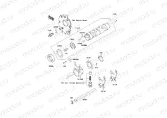Gear Change Drum/Shift Fork(s)