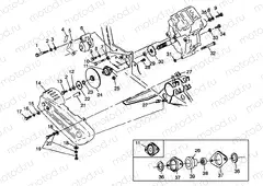GEARCASE/BRAKE and CHAIN COVER MOUNTING - N98AC42D (4945214521C009) | GEARCASE/BRAKE and CHAIN COVER MOUNTING - N98AC42D (4945214521C009)