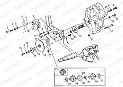 GEARCASE/BRAKE and CHAIN COVER MOUNTING XPLORER 400L W98CC38C (4945414541C005) | GEARCASE/BRAKE and CHAIN COVER MOUNTING XPLORER 400L W98CC38C (4945414541C005)