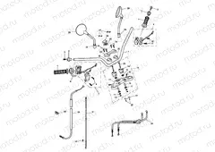 Handlebars, Top Yoke, Cables & Mirrors
