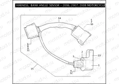 HARNESS, BANK ANGLE SENSOR FOR 2006, 2007 & 2008 MOTORCYCLES