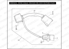 HARNESS, BANK ANGLE SENSOR FOR 2009 MOTORCYCLES
