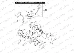 HEADLAMP & MIRROR - 883/883L/883R/1200R