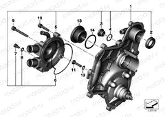 Housing cover / coolant pump, right