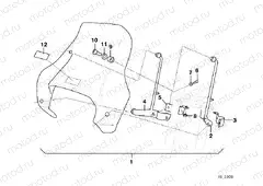 Mounting parts set f windshield