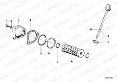 Oil filter, dipstick