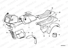 Painted parts 553 dunkelrot