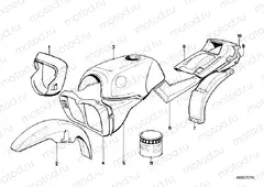 Painted parts 608 avusschwarz