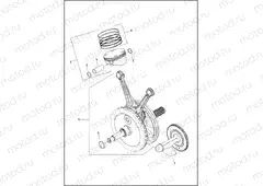 PISTONS AND FLYWHEEL ASSEMBLY - Milwaukee-eight⢠114