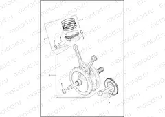 PISTONS AND FLYWHEEL ASSEMBLY - Milwaukee-Eight 117® engine