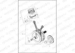 PISTONS AND FLYWHEEL ASSEMBLY - Milwaukee-Eight® 117 engine