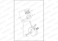 PISTONS AND FLYWHEEL ASSEMBLY - TWIN CAM 110â¢