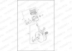 PISTONS & FLYWHEEL ASSEMBLY - TWIN CAM 103â¢