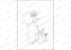 PISTONS & FLYWHEEL ASSEMBLY - TWIN CAM 110â¢