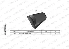 R73-22-04 KIT,COMFORT PILLION SEAT BLACK RED