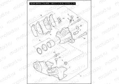 REAR BRAKE CALIPER - 883/C/L/N/R, 1200C/L/N/R