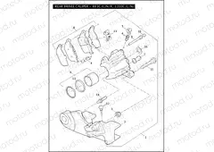 REAR BRAKE CALIPER - 883C/L/N/R, 1200C/L/N/X