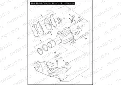 REAR BRAKE CALIPER - 883/C/L/R, 1200C/L/N/R