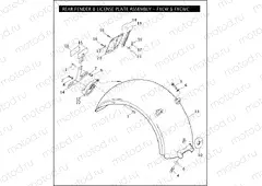REAR FENDER & LICENSE PLATE ASSEMBLY - FXCW & FXCWC