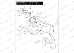 REAR FENDER & LICENSE PLATE BRKT - 883/C/L/R, 1200C/L/R, 883N (CANADA)