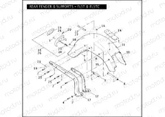 REAR FENDER & SUPPORTS - FLST & FLSTC