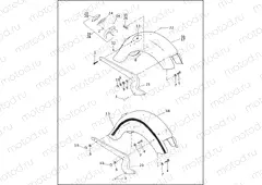 REAR FENDER & SUPPORTS - FLSTC, FLSTF & FLSTS