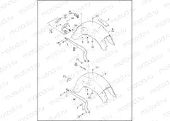 REAR FENDER & SUPPORTS - FLSTC/I, FLSTF/I & FLSTS/I