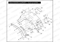 REAR FENDER & SUPPORTS - FLSTF & FLSTFB