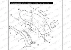 REAR FENDER & SUPPORTS - FLSTSB, FXST & FXSTC