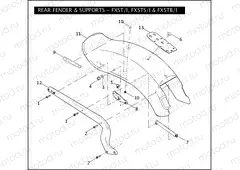 REAR FENDER & SUPPORTS - FXST/I, FXSTS/I & FXSTB/I