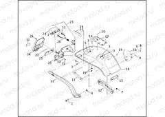 REAR FENDER, SUPPORTS & LICENSE PLATE BRACKET - FXSTD
