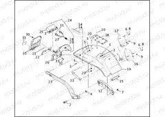 REAR FENDER, SUPPORTS & LICENSE PLATE BRACKET - FXSTD/I