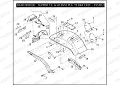 REAR FENDER, SUPPORTS, & LICENSE PLATE BRACKET - FXSTD/I