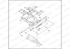 REAR FORK, DEBRIS DEFLECTOR & BELT GUARD