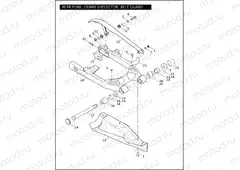 REAR FORK, DEBRIS DEFLECTOR, BELT GUARD