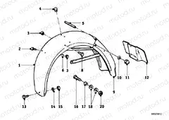 Rear mudguard mounting parts