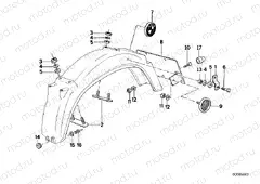 Rear mudguard/mounting parts, mounting