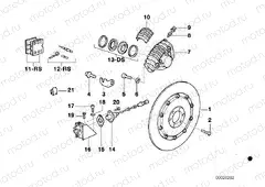 Rear wheel brake, ABS