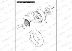 REAR WHEEL, CAST - XR1200
