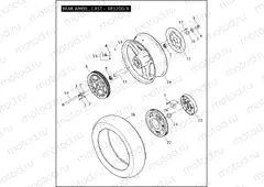 REAR WHEEL, CAST - XR1200/X