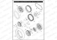 REAR WHEEL, LACED & PROFILE LACED - 883/C/L, 1200C/L/N/R