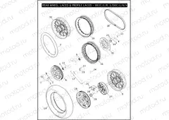 REAR WHEEL, LACED & PROFILE LACED - 883C/L/R, 1200C/L/N/X