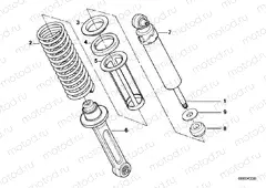 Single components for rear spring strut